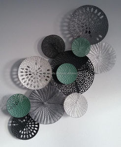 Sculpture murale moderne en métal doré en forme de feuille de Ginkgo Biloba, artisanale, décoration murale botanique pour la maison, le salon, la chambre à coucher - Product Image 2