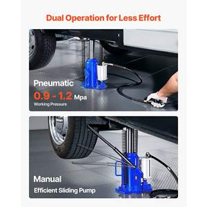 Cric hydraulique automatique 20 tonnes (44092 lb) Capacité 10,2-19,5 pouces Gamme de levage Bleu Pneumatique/Manuel Cric robuste soudé pour voiture - Product Image 3