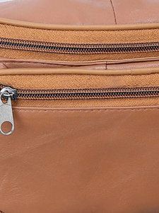 Sac banane unisexe en cuir véritable avec sangle réglable, pochette multi-compartiments pour les voyages, les activités de plein air et l'usage quotidien - Product Image 6