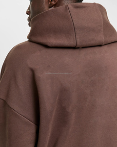 Custom <b>Beige</b> <b>Hoodie</b> for Wholesale Personalized with Logo Embroidery Printing Comfortable Cotton Polyester Blend for Bulk Orders - Product Image 5