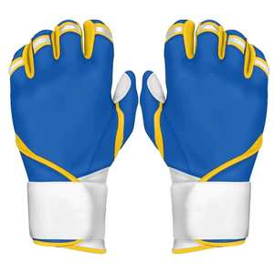 Custom Logo Design Premium Rubber/PVC Durable Lightweight Ambidextrous Eco-Friendly <b>Baseball</b> Batting Gloves Pull On/Hook Loop - Product Image 1