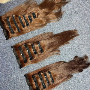 Extensions de cheveux naturels vierges vietnamiens à clipser, qualité Hanoi, prix usine, pointes pleines, logo personnalisé, toutes couleurs - Marque NASA HAIR VIETNAM - Product Image 1