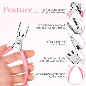 Mini Jewelry <b>Pliers</b> <b>Set</b> 8 PCS Stainless Steel Craft Tools for Necklace Bracelet and Earring Making with Case - Product Image 2