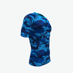 Chemise de compression à manches courtes pour homme, camouflage bleu, séchage rapide, polyester, pour adultes - Product Image 5