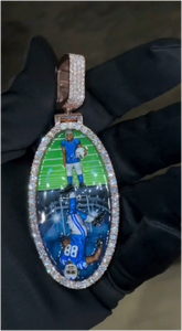 CONCEPTION Colgante de Lujo de Moissanita con Foto, Joyería Hiphop de Plata 925 y Oro 14K, Colgante de Moissanita con Esmalte para Guardar Recuerdos - Product Image 4