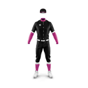 Uniformes de baseball haut de gamme, logo personnalisé, séchage rapide, respirant, confortable, vêtements d'équipe, 100% polyester, couleurs personnalisées, col en V - Product Image 4