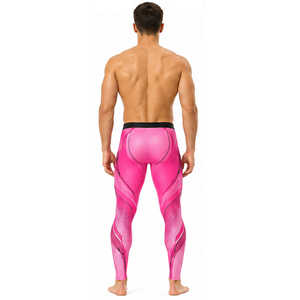 Pantalons de course à compression personnalisés pour hommes, leggings d'entraînement de gym, séchage rapide, respirants, haute élasticité, collants de fitness, fournisseur en gros - Product Image 5