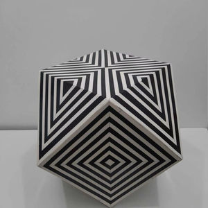 Mesa de Cajones con Incrustaciones de Hueso de ILAHI, Diseño Moderno con Detalles de Ágata, Almacenamiento de Tres Niveles, Mueble Portátil para el Hogar - Product Image 1