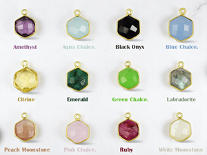 จี้หินแคลเซโดนีสีชมพูทรงหกเหลี่ยม เงินแท้ 925 สำหรับทำสร้อยคอ DIY ขายส่ง - Product Image 2