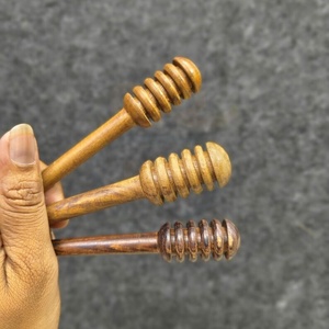 Natural Wooden Honey Dipper Sticks | Honey Drizzler Spoon, Kitchen <b>Tool</b> - Product Image 5