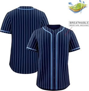 Maillot de baseball à rayures pour hommes et femmes, chemise de baseball unie à boutons, uniforme de sport d'équipe - Product Image 3