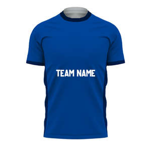 เสื้อยืดกีฬาแบบซับลิเมชั่นสีน้ำเงินแดงไล่เฉดสีสำหรับทีม - Product Image 4