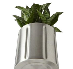 Jardinières décoratives argentées de taille moyenne pour plantes et fleurs, pots en métal pour l'intérieur et l'extérieur - Product Image 2
