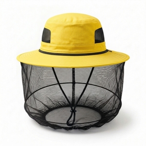 Chapeau anti-moustiques OEM personnalisé à large bord, noir, avec filet anti-insectes amovible, respirant, protection solaire extérieure, pour randonnée et pêche, faible MOQ - Product Image 2