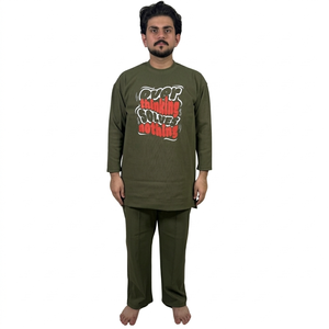 Conjunto de camisa y pantalón de verano para hombre, informal, de dos piezas, tela de rizo, secado rápido, conjunto de camiseta y pantalón a la moda. - Product Image 4