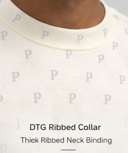 Custom Made 240 GSM 100% Cotton <b>Knitted</b> Front Oversized Streetwear T Shirt Neck Collar Double <b>Needle</b> Breathable Quick Dry Neck - Product Image 3