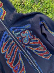 Sudadera con Capucha Personalizada de Diseño Novedoso Unisex de Poliéster/Algodón, Holgada, Lisa, de Invierno, a la Moda, Casual, con Corte y Costura Especiales, con Diseño de Esqueleto y Cobertura Total del Rostro - Product Image 5