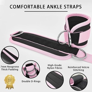 สายรัดข้อเท้าแบบกำหนดเองสำหรับ OEM พร้อมแผ่นรองนีโอพรีนสำหรับเครื่องออกกำลังกายแบบสายเคเบิลสำหรับฝึกกล้ามเนื้อก้น ผู้จัดจำหน่ายอุปกรณ์ออกกำลังกาย - Product Image 2