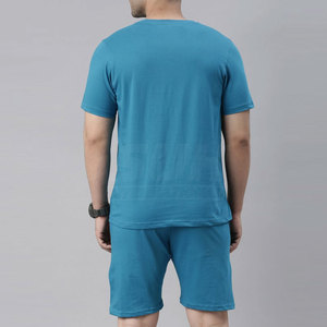 Solid Color Premium Quality Breathable Summer Men's T-Shirt & Shorts Set Casual Wear 100% Cotton - Product Image 2