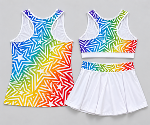 Custom Girls <b>Dance</b> Wear Set Dancewear <b>Crop</b> <b>Top</b> Cheer Skirt Sublimated <b>Dance</b> Practice Wear OEM ODM Manufacturer - Product Image 2