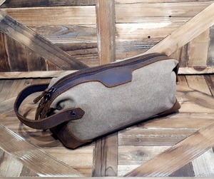 Leather Canvas Toiletry Bag Waterproof Travel Organizer Cosmetic Kit Large Capacity Bag LCTB-0018 - Product Image 3
