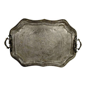 Bandejas de servir decorativas marroquíes al por mayor, de metal, diseño árabe vintage, rectangular, plateada, para el hogar, hoteles y restaurantes. - Product Image 5