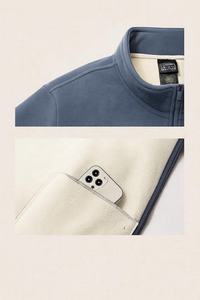 ชุดวอร์มผ้าฟลีซหนานุ่มทรงโอเวอร์ไซส์สำหรับผู้ชาย กางเกงขายาวทรงตรงแบบเปิดปลายขา พร้อมเสื้อฮู้ด - Product Image 4