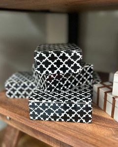 Handmade Wooden Box Set Rectangle Modern Inlay Design Tabletop Decoration Craft Gift - Product Image 6