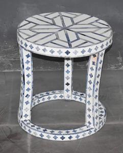 Mesa con Incrustaciones de Hueso de ILAHI, Diseño Moderno con Detalles de Ágata, Almacenamiento Portátil, Muebles para el Hogar - Product Image 1