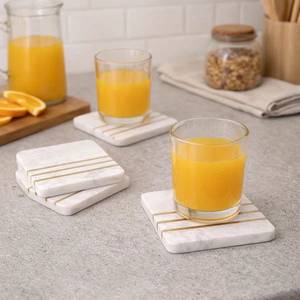 Modern Elegant Handmade Polished Marble Stone Coasters Natural Stone Coasters Mug Glass Drinks Wholesale Modern <b>Mats</b> Pads - Product Image 4