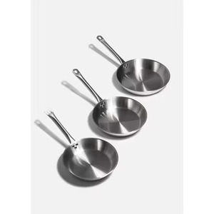 Hot Selling Satin Finish Stainless Steel Professional Frying <b>Pan</b> Set Stackable Design Heavy Base Cooking <b>Pan</b> For Restaurant Use - Product Image 1