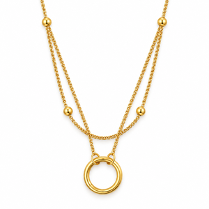 Collar con Colgante Circular de Doble Capa con Cuentas de Plata de Ley 925 para Mujer, Hecho a Mano, Estilo Minimalista, Unisex, para Uso Diario - Product Image 5