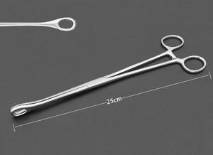 Meilleur Prix Pinces Obstétricales Médicales Droites et Courbées à Dents 18cm Porte-Éponge Instruments Chirurgicaux Manuels en Acier Certifiés CE - Product Image 4