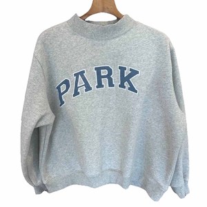 Parke Heavyweight Oversized Women's <b>Mock</b> <b>Neck</b> Sweatshirt Custom Chenille Letter Embroidery Cotton Factory OEM Supplier - Product Image 1
