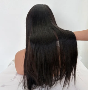 Peluca de Cabello Humano Brasileño Ondulado con Flequillo, Directo de Fábrica, con Parte Superior de Seda, Hecha a Máquina, Peluca de Cabello Humano Virgen Liso, Proveedor de Pelucas - Product Image 5