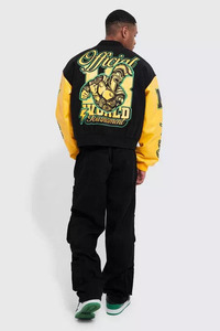 แจ็คเก็ตบอมเบอร์ Urban Edge Varsity พร้อมปกผ้าแคนวาส ซิปด้านหน้า แต่งขอบผ้าริบถัก ใส่ได้สองด้าน เป็นมิตรต่อสิ่งแวดล้อม - Product Image 3