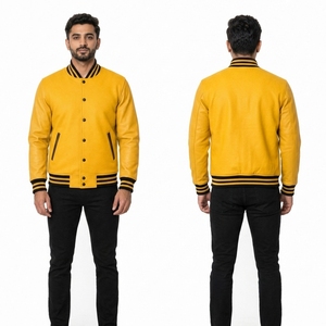 Veste universitaire personnalisée, tissu en laine de haute qualité, manches contrastées, fermeture à boutons pression, détails en tricot côtelé, coupe confortable, tendance - Product Image 6