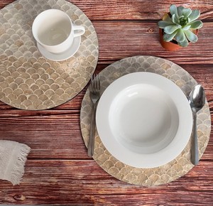 Plato de Presentación de Lujo Hecho a Mano con Incrustaciones de Madreperla de 5mm, Borde Festoneado, Mosaico Decorativo, para Hotel, Decoración de Mesa - Product Image 5