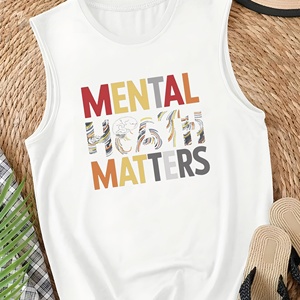 SALUD MENTAL MATTERS diseño colorido Chaleco casual para mujer - Product Image 2