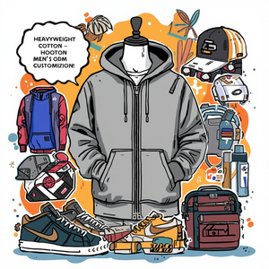 Sweat à capuche pour homme en coton lourd brodé, style streetwear décontracté, avec personnalisation OEM ODM - Product Image 5