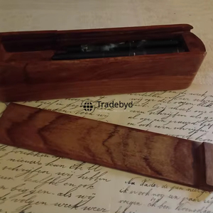 Elegant <b>Solid</b> <b>Wood</b> Polished Handmade Pen Holder Box <b>Desk</b> Organizer for Writers and Students Tradebyd - Product Image 4
