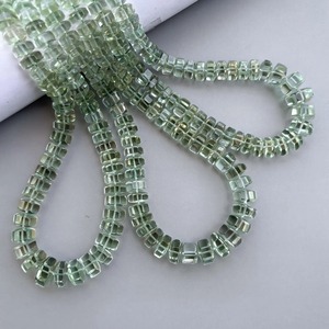 Natural Green <b>Amethyst</b> Faceted Bolt Beads Prasiolite Loose Gemstone Strand Quality for Jewelry Making Wholesale - Product Image 1