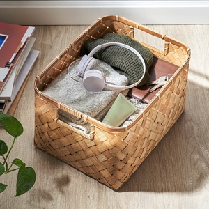 Cestas redondas de bambú natural al por mayor, contenedor de almacenamiento, cesta decorativa para guardar regalos - Product Image 6