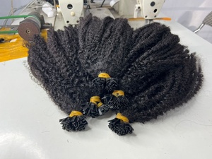 Punta de cabello de punta plana humano rizado extensiones de cabello de punta plana de la extensión del pelo humano - Product Image 3