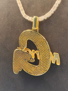 Pendentif Lettre Argentée Effet Diamant Bling Hip Hop Luxe Bijou Tendance Cadeau - Product Image 4