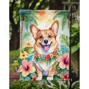 Corgi Luau multicolore jardin drapeau boîte aux lettres décoratif cour drapeau bannière pour Patio œuvre parterres de fleurs en taille pour cour jardin taille - Product Image 3