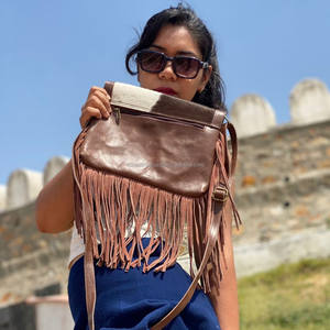 Wholesale Hair on Cowhide Crossbody Bag With Fringe Western Women Purse Brown Genuine Leather Handbag Hot Sale Bag Gifts for Her - Product Image 6