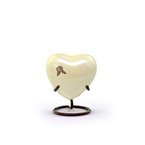 Urna funeraria blanca en forma de corazón para cenizas de adultos, recuerdo con acabado de mármol blanco, hermosa urna en forma de corazón para cenizas humanas de adultos. - Product Image 2