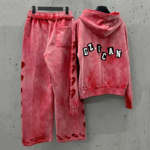 Custom Unisex Y2K Tracksuit | Wholesale Retro Hoodie Jogger Set | Oversized Hip Hop Streetwear Supplier - Product Image 3