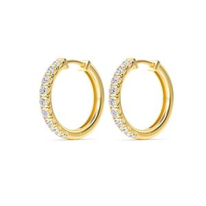 Elegantes Pendientes de Oro Amarillo de 9K con Diamantes Cultivados en Laboratorio, Corte Brillante, 1.00 Quilates en Total, Colección de Joyería Fina - Product Image 2